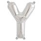 13" shiny metallic silver letter balloon, letter Y.