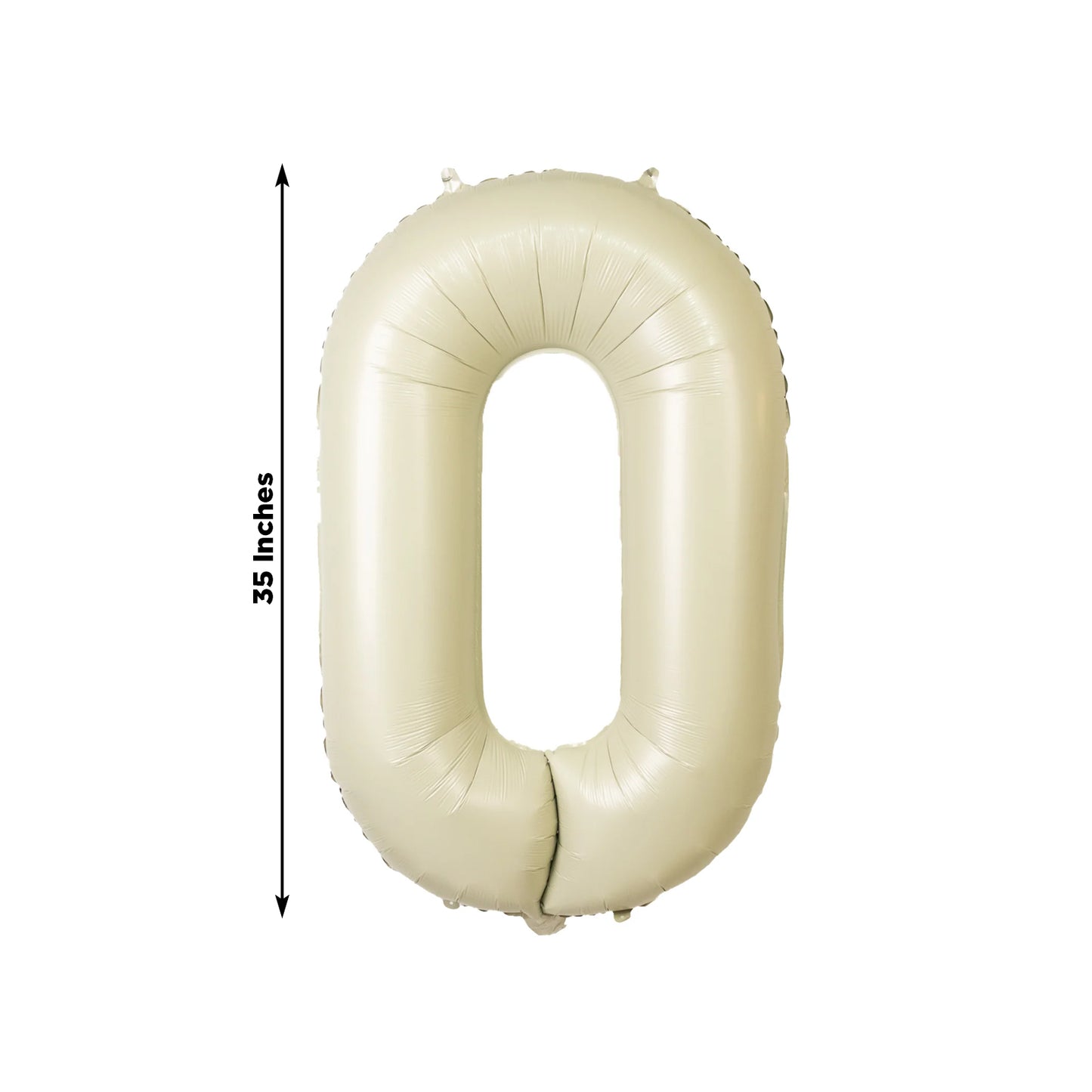 Matte Cream Number Balloons 0-9 – 35" Large Mylar Foil Balloons, Air or Helium Fill