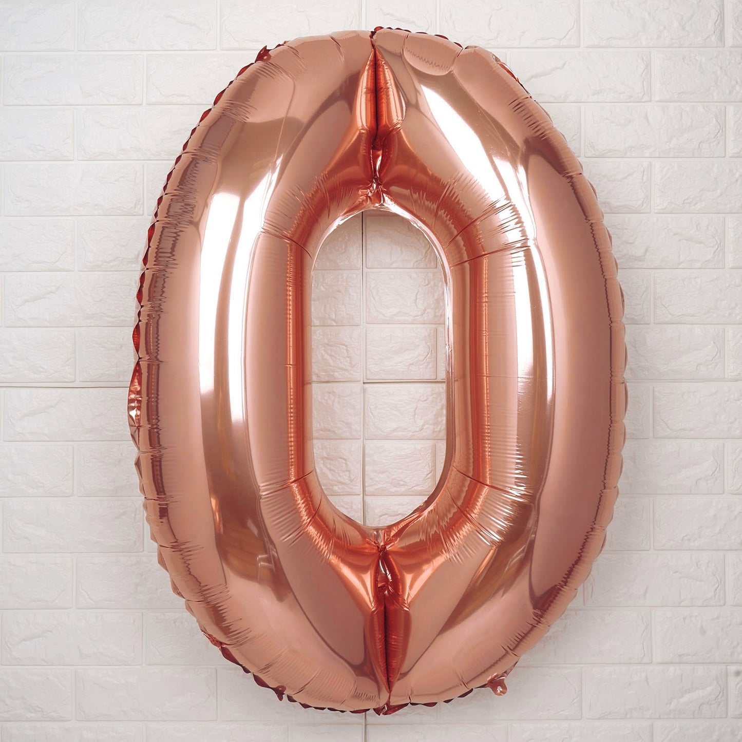 35" Rose Gold Letter and Number Balloons, Shiny Metallic Mylar Foil Helium Air Balloons