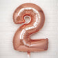35" Rose Gold Letter and Number Balloons, Shiny Metallic Mylar Foil Helium Air Balloons