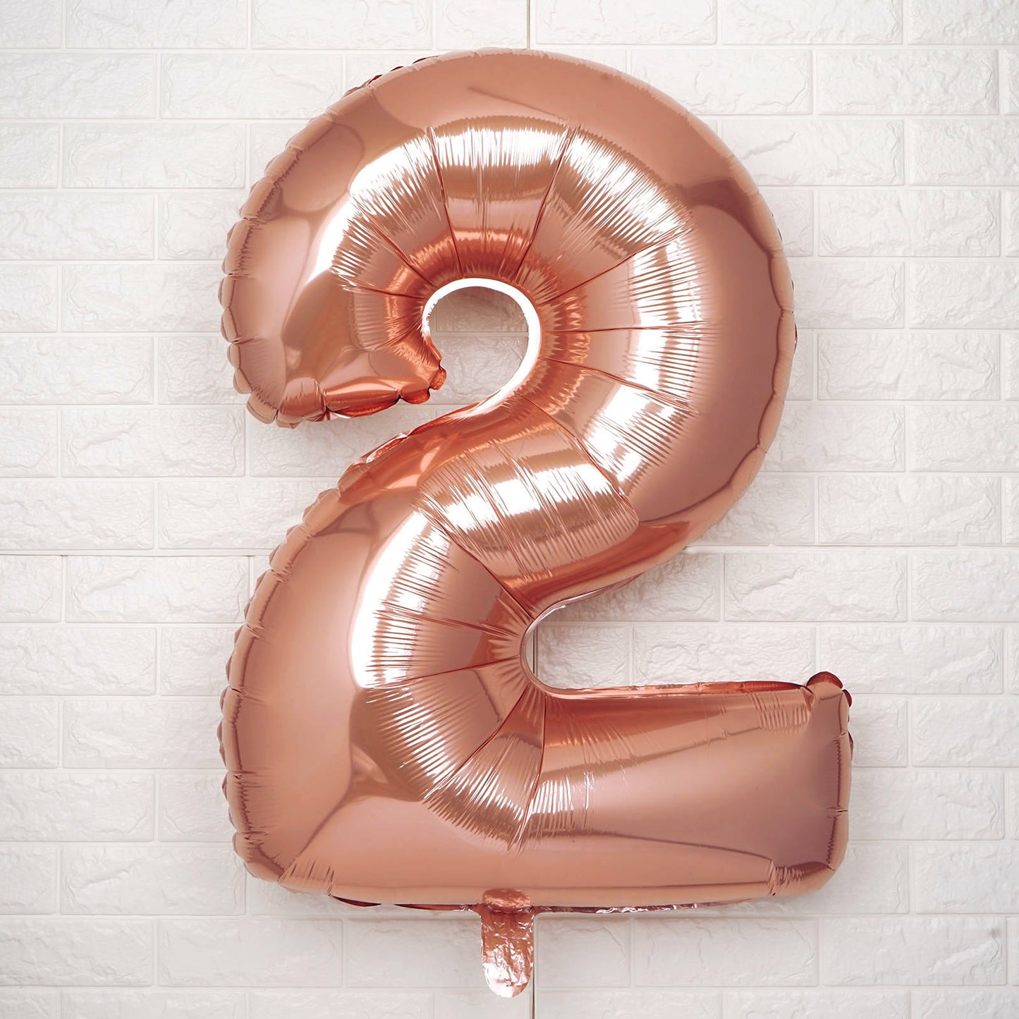 35" Rose Gold Letter and Number Balloons, Shiny Metallic Mylar Foil Helium Air Balloons