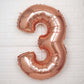 35" Rose Gold Letter and Number Balloons, Shiny Metallic Mylar Foil Helium Air Balloons