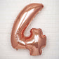 35" Rose Gold Letter and Number Balloons, Shiny Metallic Mylar Foil Helium Air Balloons