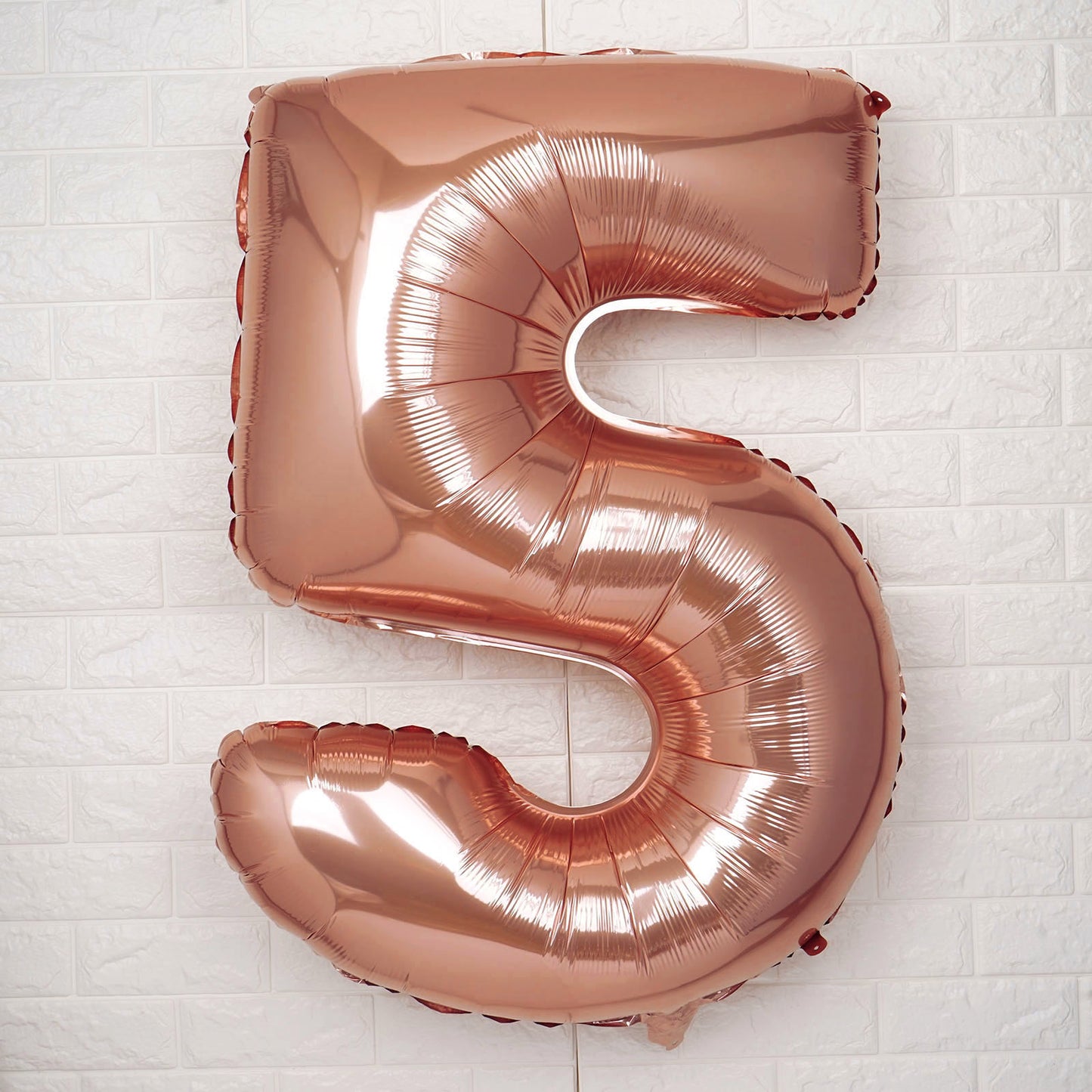 35" Rose Gold Letter and Number Balloons, Shiny Metallic Mylar Foil Helium Air Balloons
