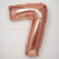 35" Rose Gold Letter and Number Balloons, Shiny Metallic Mylar Foil Helium Air Balloons