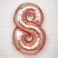 35" Rose Gold Letter and Number Balloons, Shiny Metallic Mylar Foil Helium Air Balloons