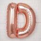 35" Rose Gold Letter and Number Balloons, Shiny Metallic Mylar Foil Helium Air Balloons