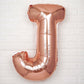 35" Rose Gold Letter and Number Balloons, Shiny Metallic Mylar Foil Helium Air Balloons