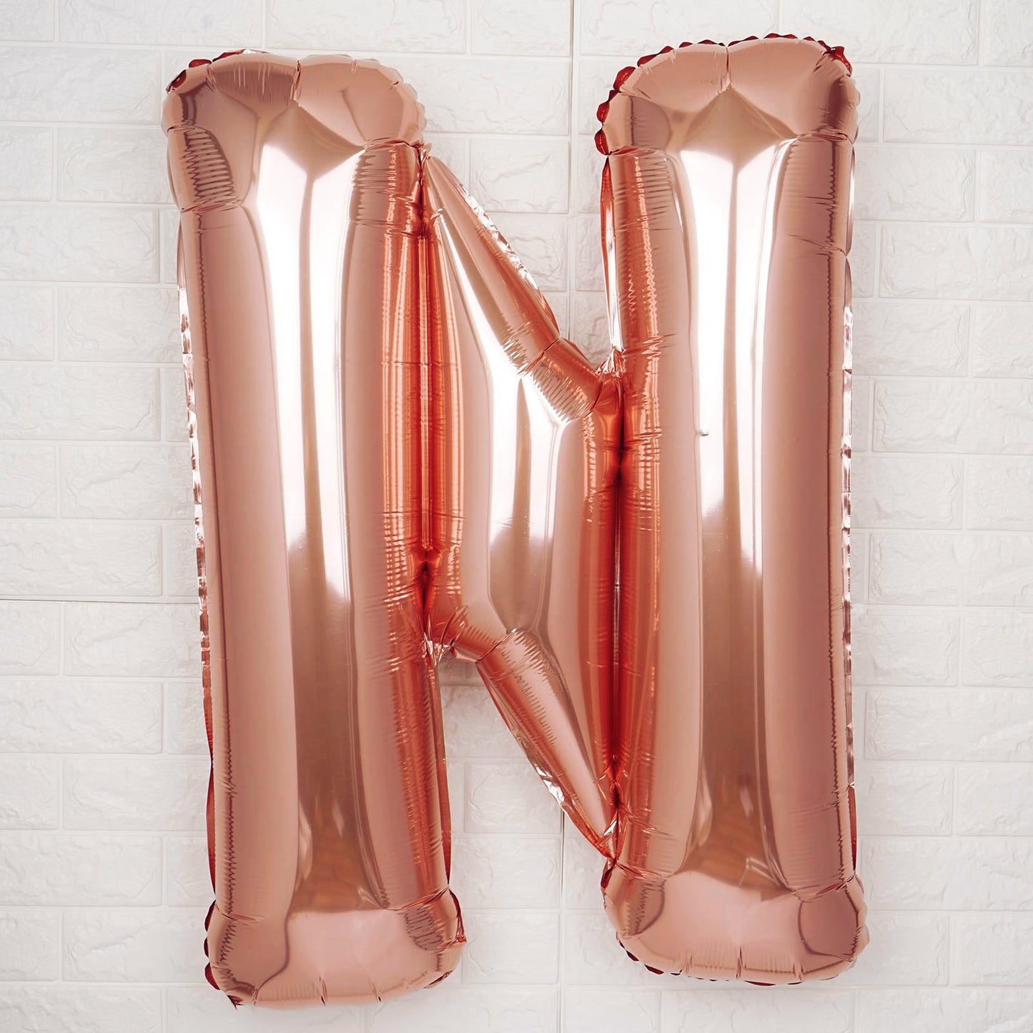 35" Rose Gold Letter and Number Balloons, Shiny Metallic Mylar Foil Helium Air Balloons