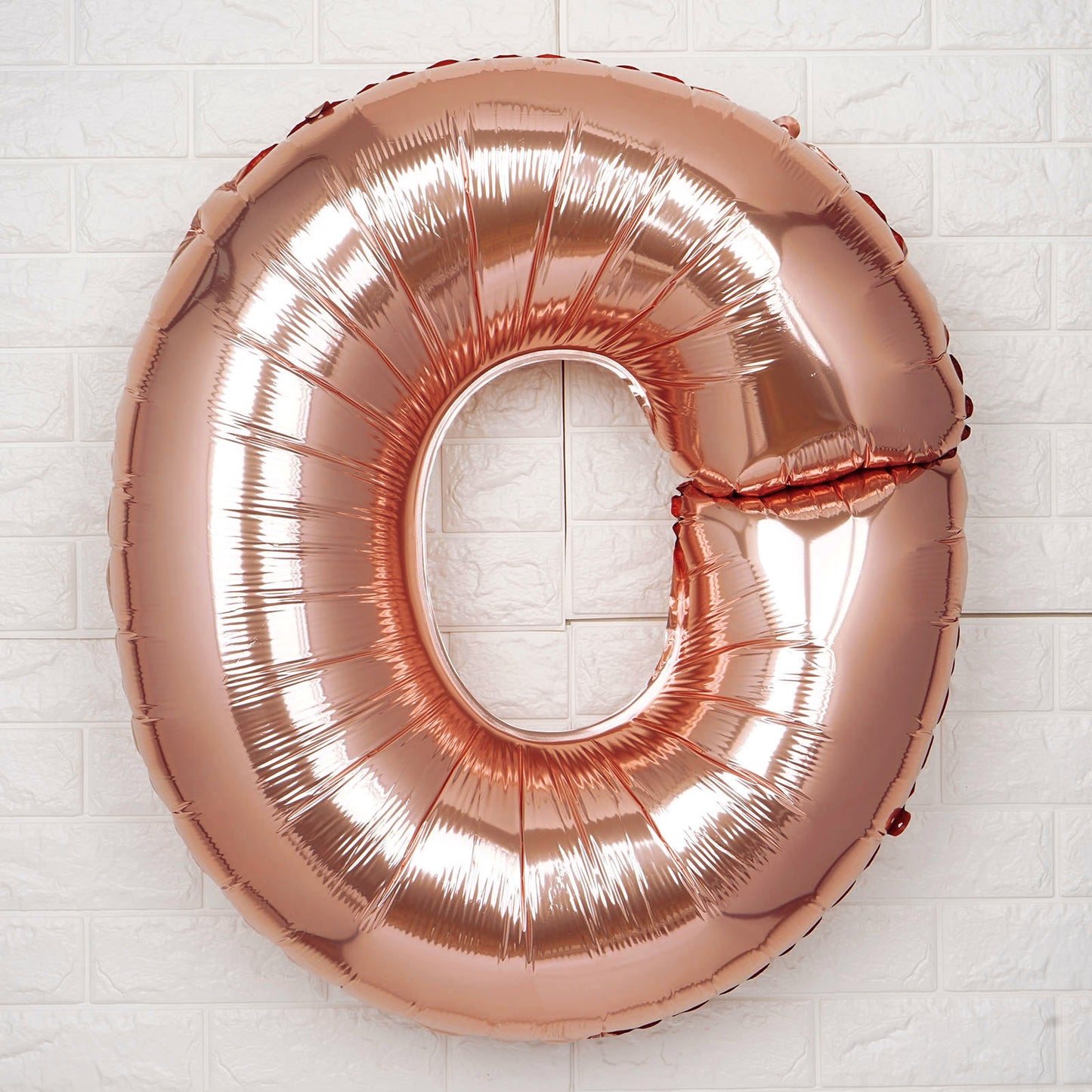 35" Rose Gold Letter and Number Balloons, Shiny Metallic Mylar Foil Helium Air Balloons