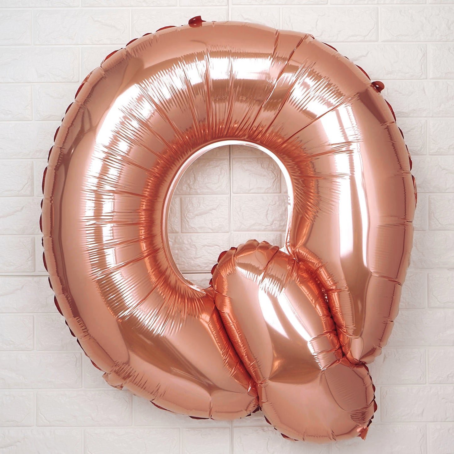 35" Rose Gold Letter and Number Balloons, Shiny Metallic Mylar Foil Helium Air Balloons