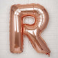 35" Rose Gold Letter and Number Balloons, Shiny Metallic Mylar Foil Helium Air Balloons