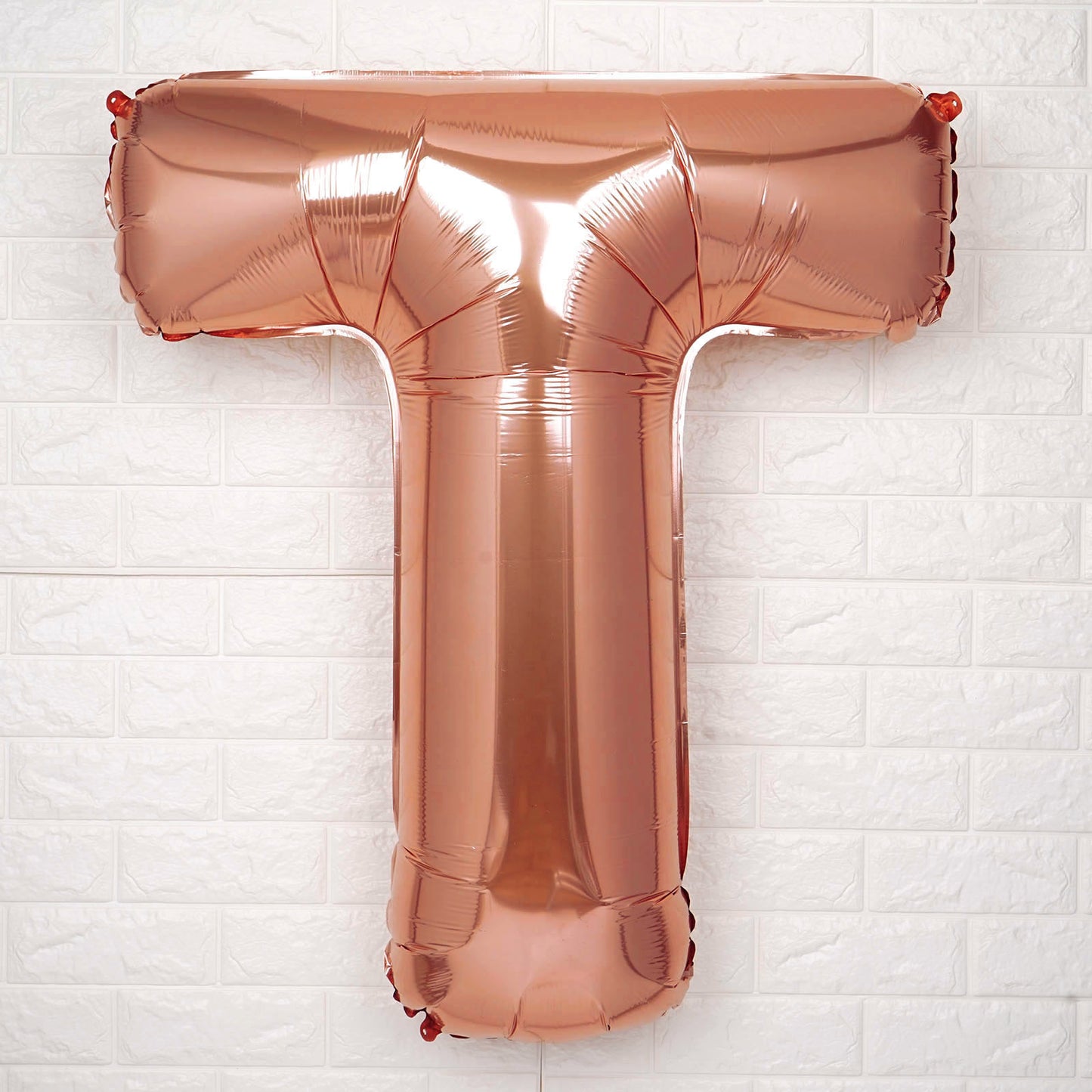 35" Rose Gold Letter and Number Balloons, Shiny Metallic Mylar Foil Helium Air Balloons