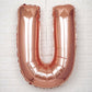 35" Rose Gold Letter and Number Balloons, Shiny Metallic Mylar Foil Helium Air Balloons