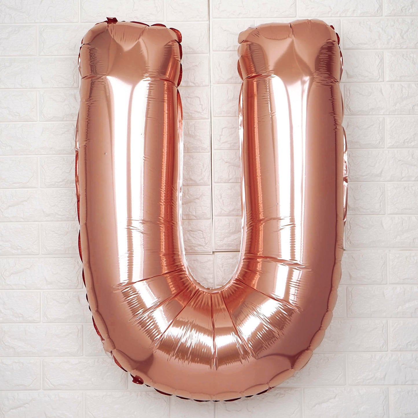 35" Rose Gold Letter and Number Balloons, Shiny Metallic Mylar Foil Helium Air Balloons