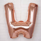 35" Rose Gold Letter and Number Balloons, Shiny Metallic Mylar Foil Helium Air Balloons