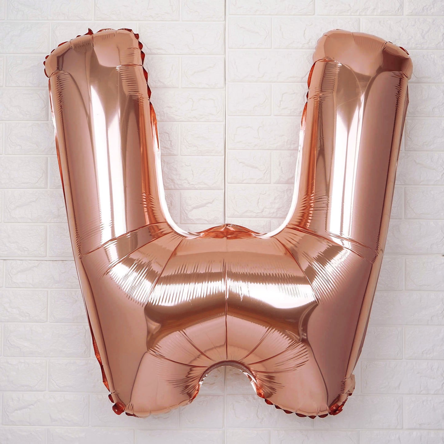 35" Rose Gold Letter and Number Balloons, Shiny Metallic Mylar Foil Helium Air Balloons