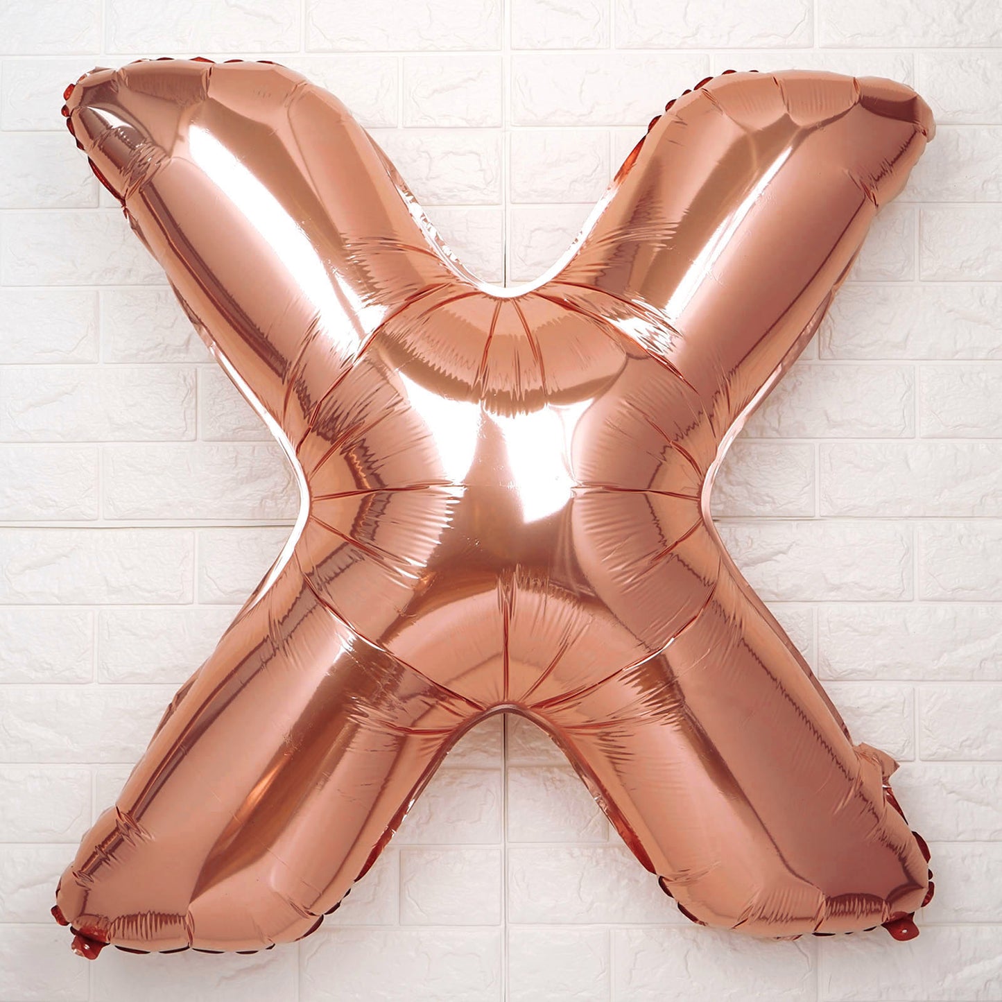 35" Rose Gold Letter and Number Balloons, Shiny Metallic Mylar Foil Helium Air Balloons