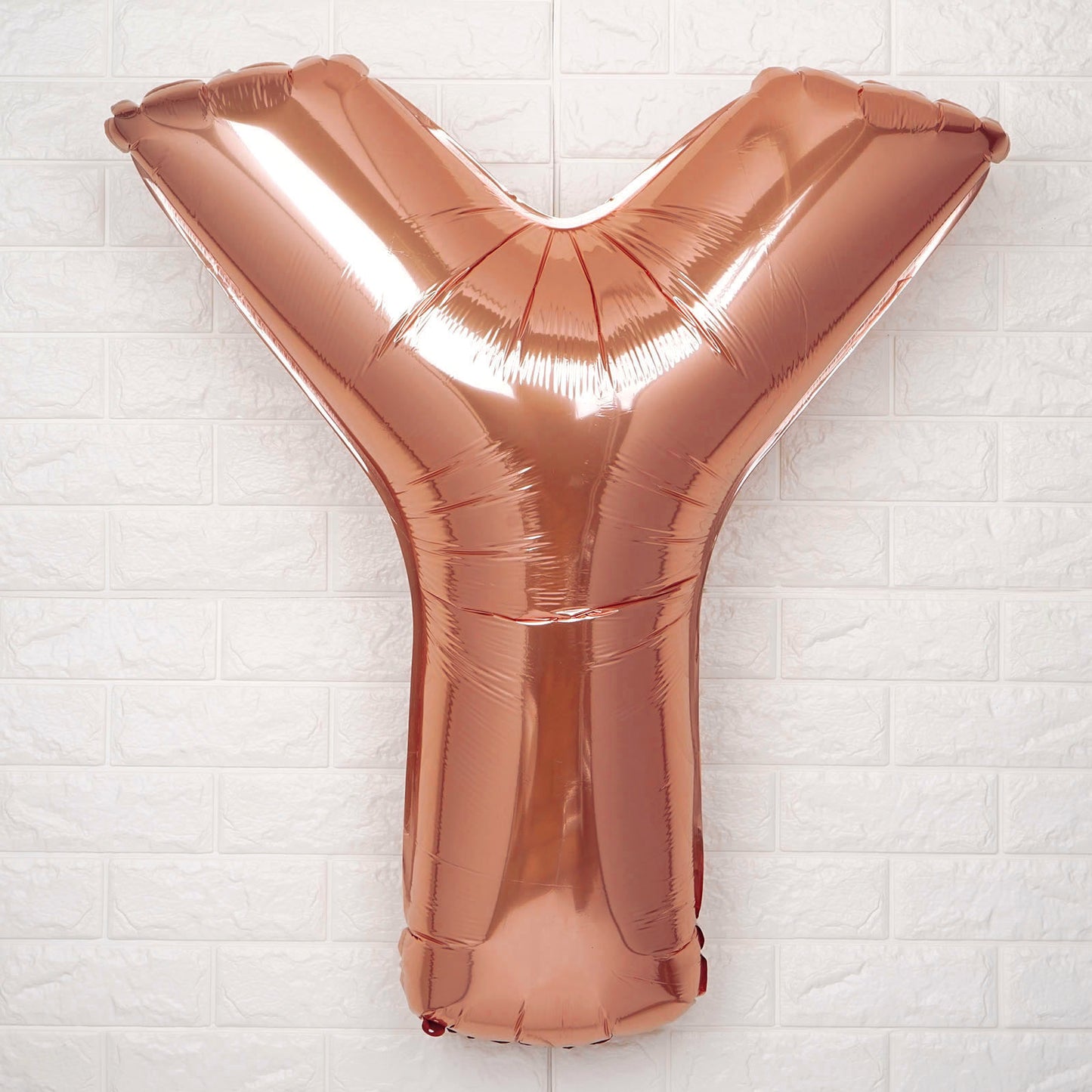 35" Rose Gold Letter and Number Balloons, Shiny Metallic Mylar Foil Helium Air Balloons