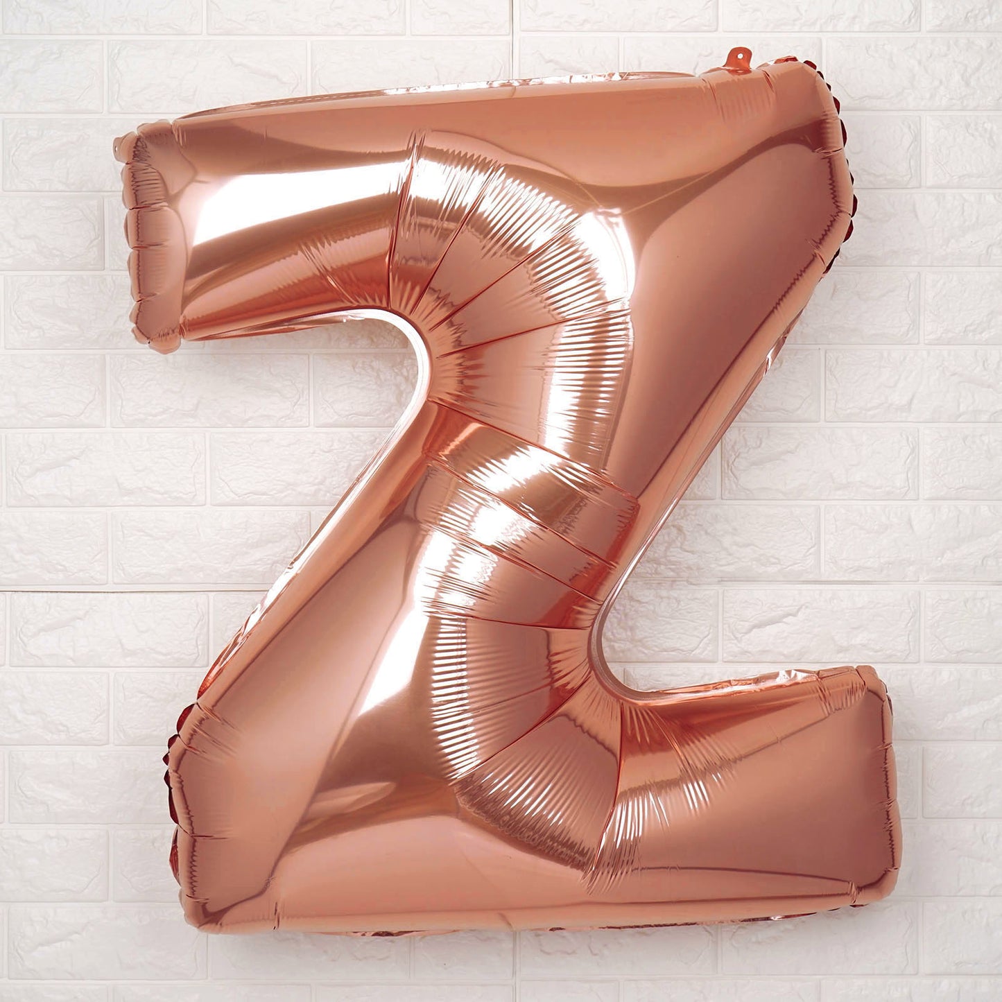 35" Rose Gold Letter and Number Balloons, Shiny Metallic Mylar Foil Helium Air Balloons