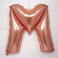 35" Rose Gold Letter and Number Balloons, Shiny Metallic Mylar Foil Helium Air Balloons