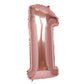 35" Rose Gold Letter and Number Balloons, Shiny Metallic Mylar Foil Helium Air Balloons