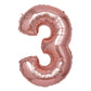 35" Rose Gold Letter and Number Balloons, Shiny Metallic Mylar Foil Helium Air Balloons