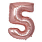 35" Rose Gold Letter and Number Balloons, Shiny Metallic Mylar Foil Helium Air Balloons