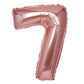 35" Rose Gold Letter and Number Balloons, Shiny Metallic Mylar Foil Helium Air Balloons