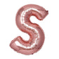 35" Rose Gold Letter and Number Balloons, Shiny Metallic Mylar Foil Helium Air Balloons