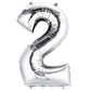 35" Silver Letter and Number Balloons, Shiny Metallic Mylar Foil Helium Air Balloons