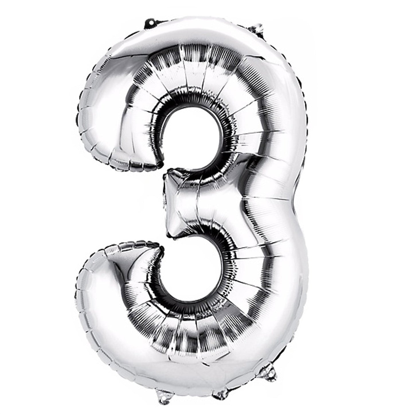 35" Silver Letter and Number Balloons, Shiny Metallic Mylar Foil Helium Air Balloons