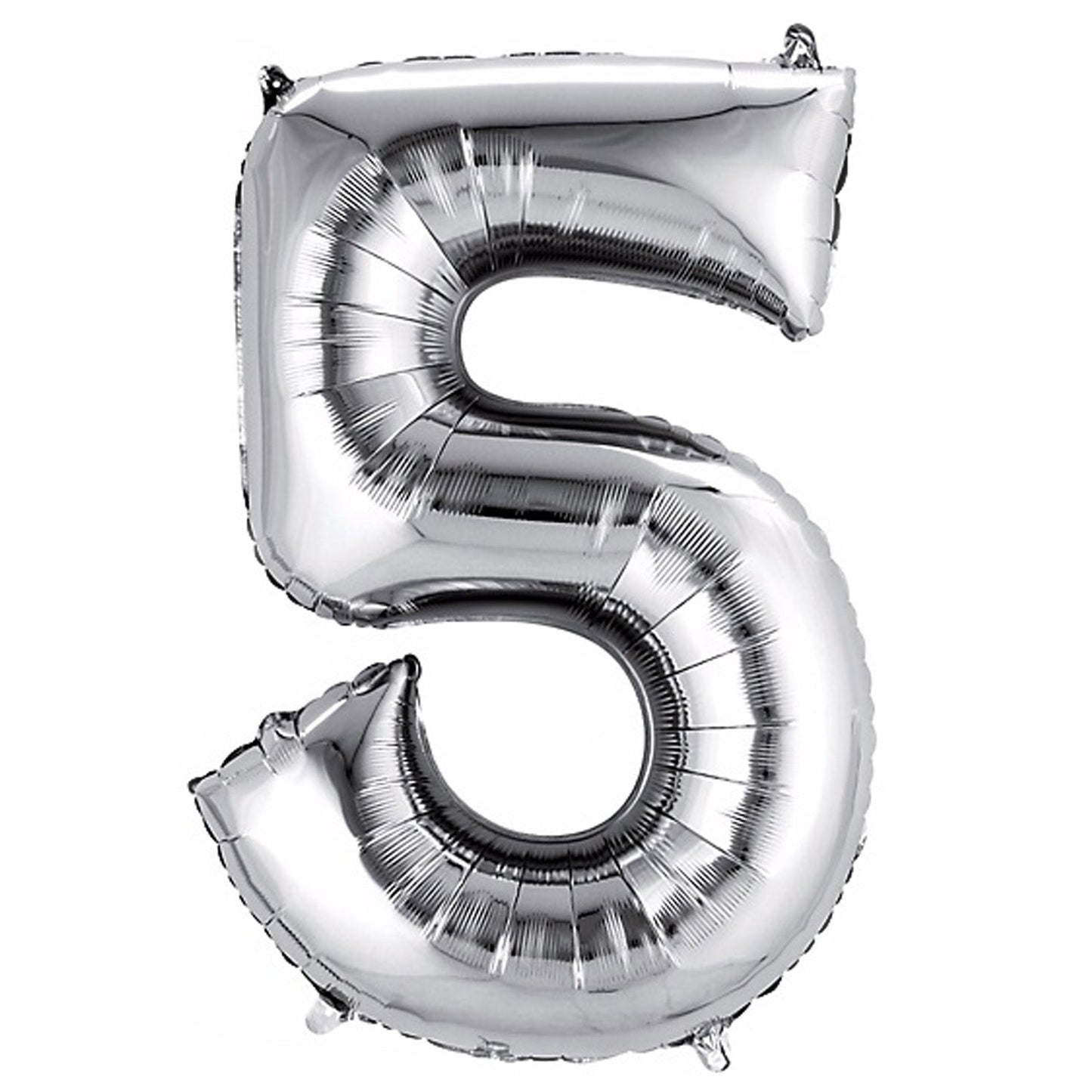 35" Silver Letter and Number Balloons, Shiny Metallic Mylar Foil Helium Air Balloons