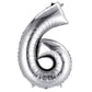 35" Silver Letter and Number Balloons, Shiny Metallic Mylar Foil Helium Air Balloons