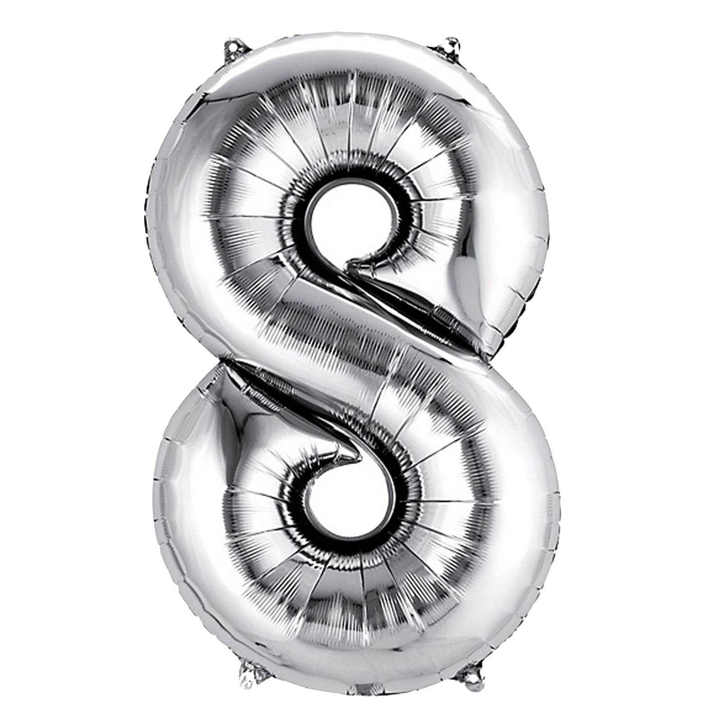 35" Silver Letter and Number Balloons, Shiny Metallic Mylar Foil Helium Air Balloons