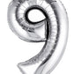 35" Silver Letter and Number Balloons, Shiny Metallic Mylar Foil Helium Air Balloons