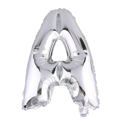 35" Silver Letter and Number Balloons, Shiny Metallic Mylar Foil Helium Air Balloons