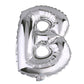 35" Silver Letter and Number Balloons, Shiny Metallic Mylar Foil Helium Air Balloons