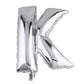 35" Silver Letter and Number Balloons, Shiny Metallic Mylar Foil Helium Air Balloons