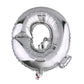 35" Silver Letter and Number Balloons, Shiny Metallic Mylar Foil Helium Air Balloons