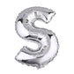35" Silver Letter and Number Balloons, Shiny Metallic Mylar Foil Helium Air Balloons