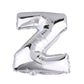 35" Silver Letter and Number Balloons, Shiny Metallic Mylar Foil Helium Air Balloons