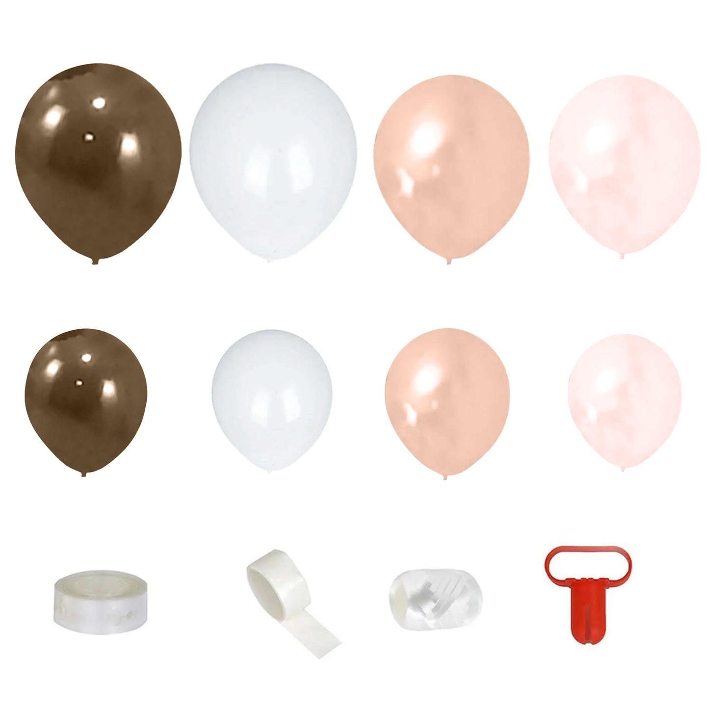 Tan brown biodegradable latex balloon arch kit for rustic party decor.