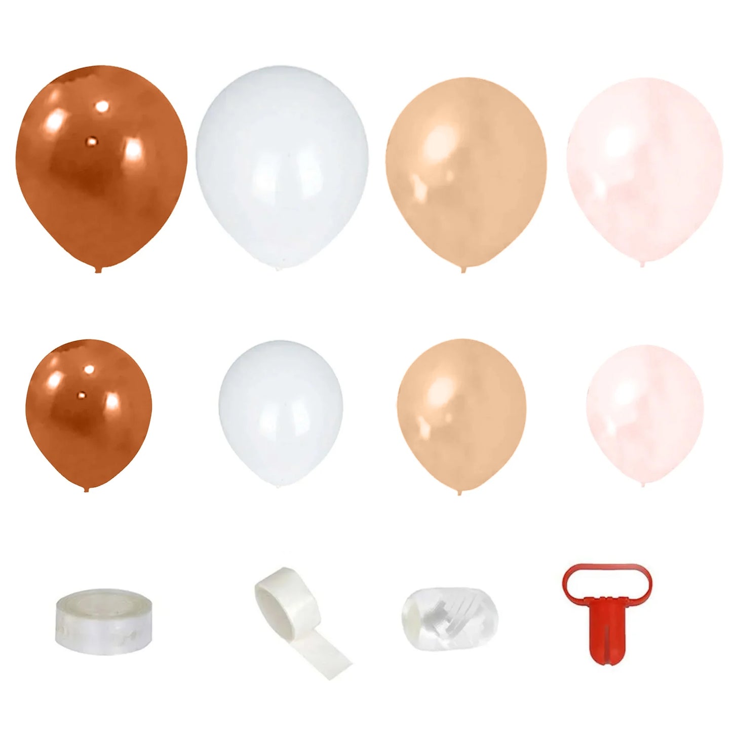 Tan brown biodegradable balloon arch kit with rustic double-layered balloons.