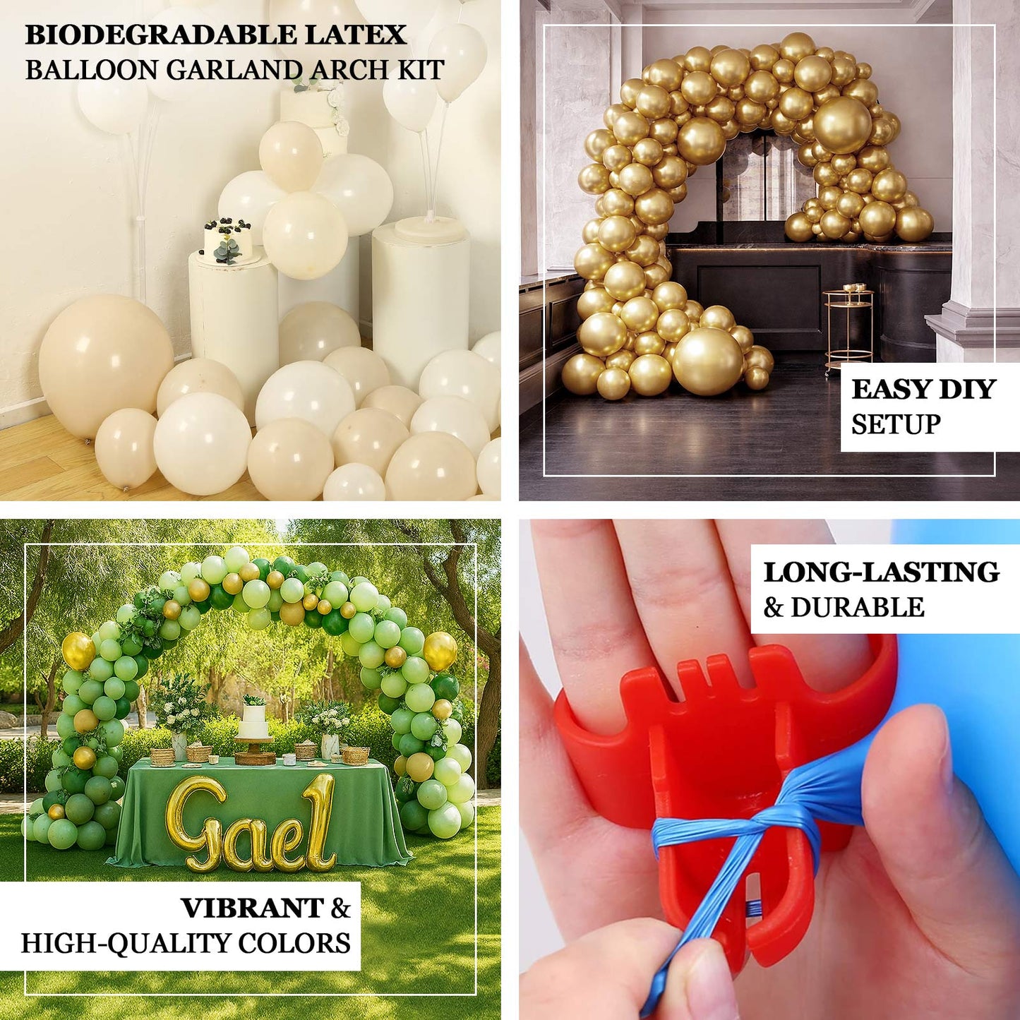 Balloon Garland Kit – Biodegradable Extra Strong Latex Balloons for Party Arch Décor