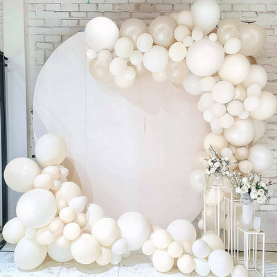 Eco-Friendly Elegance: White Beige Biodegradable Balloon Garland