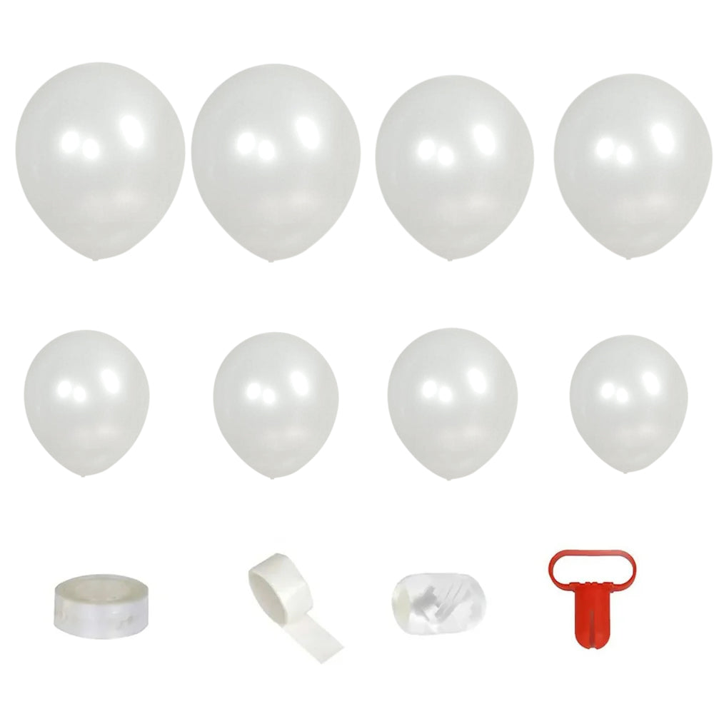 Pearl white balloon garland kit for party arch décor.