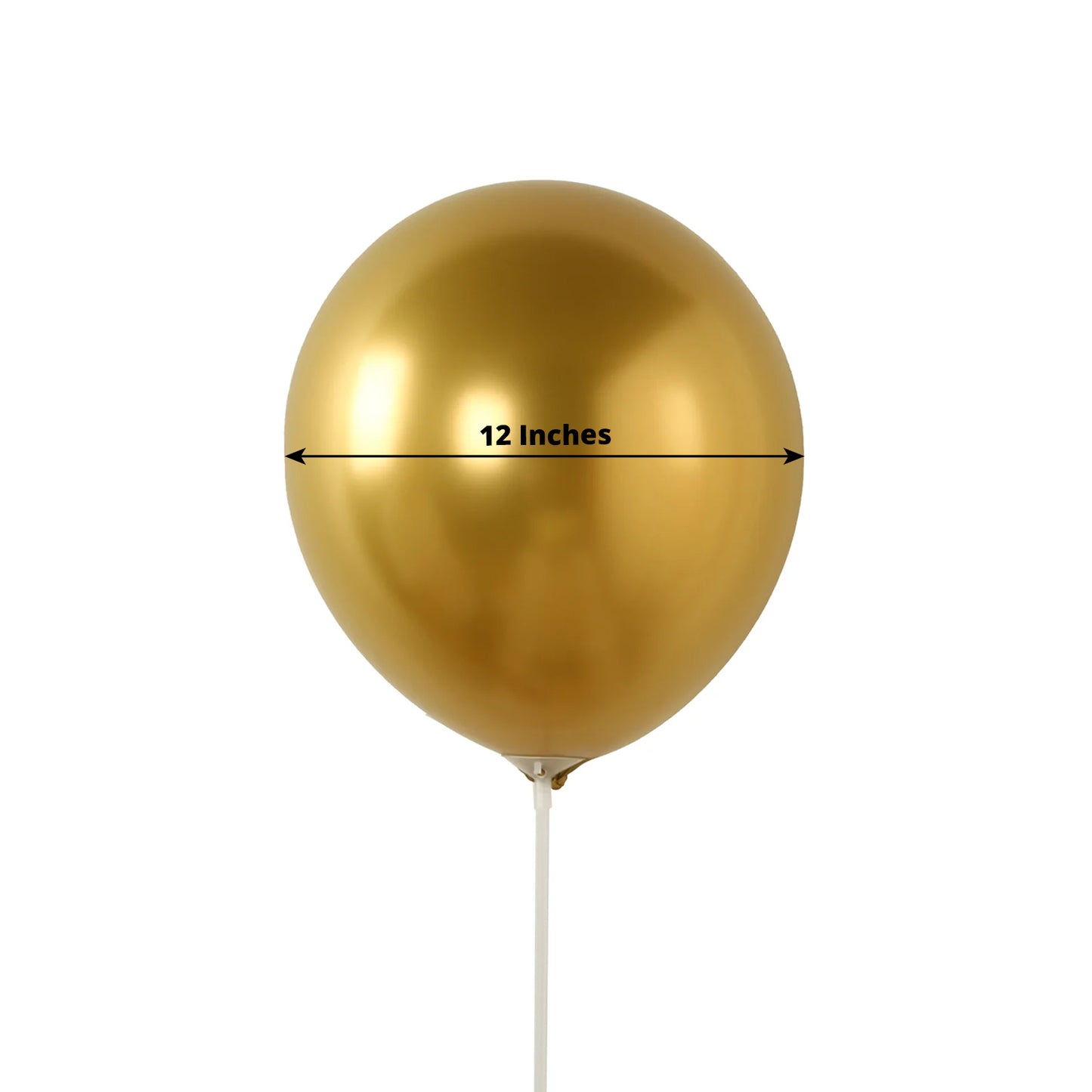 50 Pack Chrome Gold Biodegradable Latex Balloons 12", Thick Eco Friendly Metallic Party Balloons