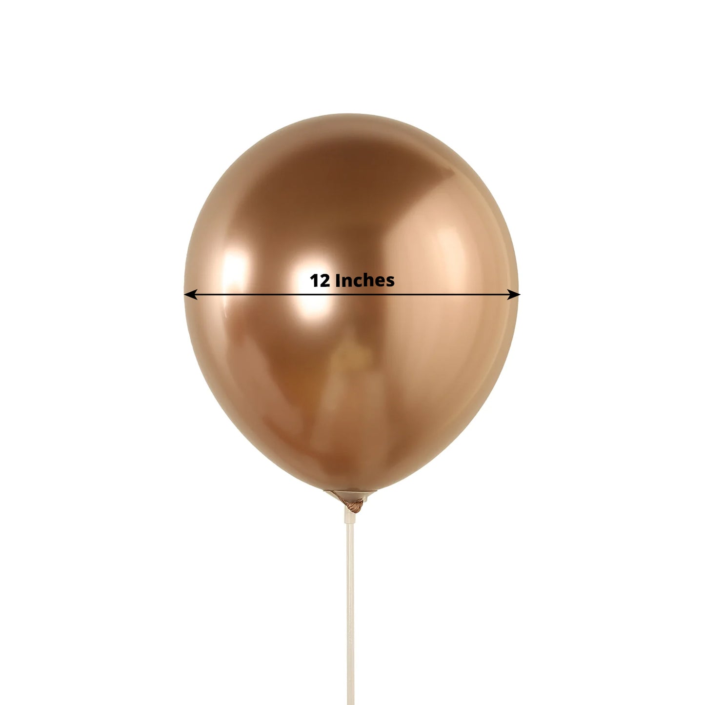 50 Pack Chrome Rose Gold Biodegradable Latex Balloons 12", Thick Eco Friendly Metallic Party Balloons