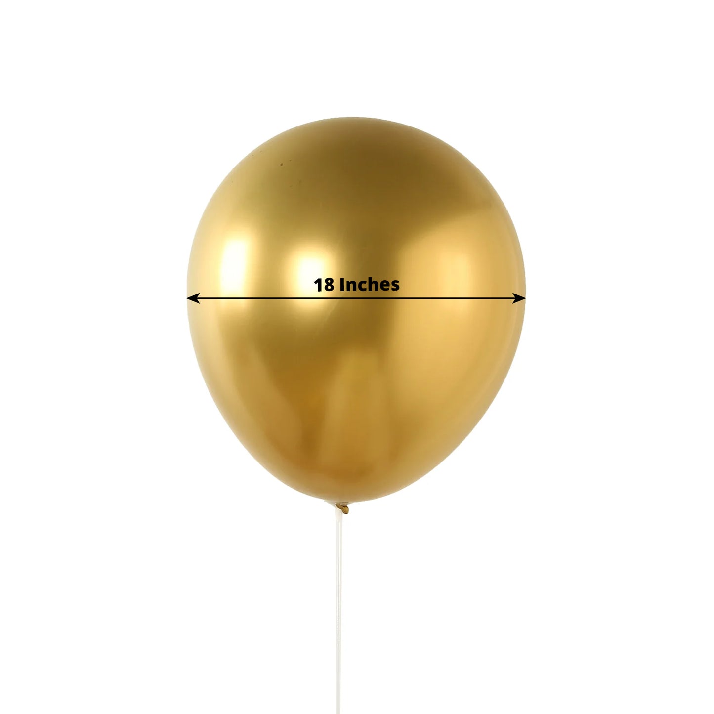 10 Pack Chrome Gold Biodegradable Latex Balloons 18", Thick Eco Friendly Metallic Party Balloons